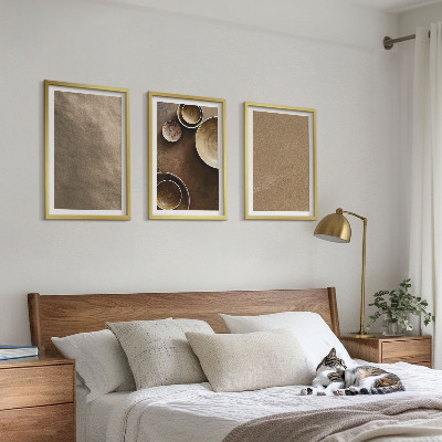 Lot de 3 tableaux pour salon Structures minimalistes en pierre