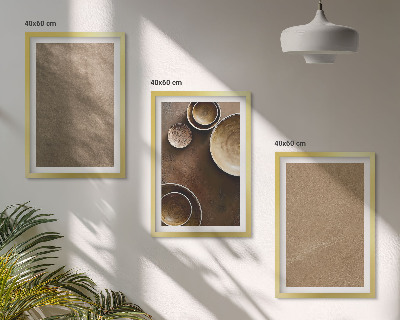 Lot de 3 tableaux pour salon Structures minimalistes en pierre