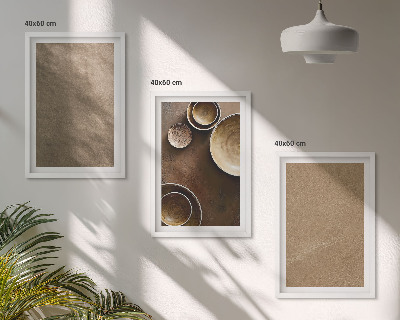 Lot de 3 tableaux pour salon Structures minimalistes en pierre