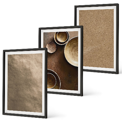 Lot de 3 tableaux pour salon Structures minimalistes en pierre