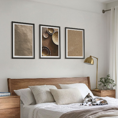 Lot de 3 tableaux pour salon Structures minimalistes en pierre