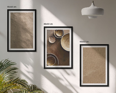 Lot de 3 tableaux pour salon Structures minimalistes en pierre