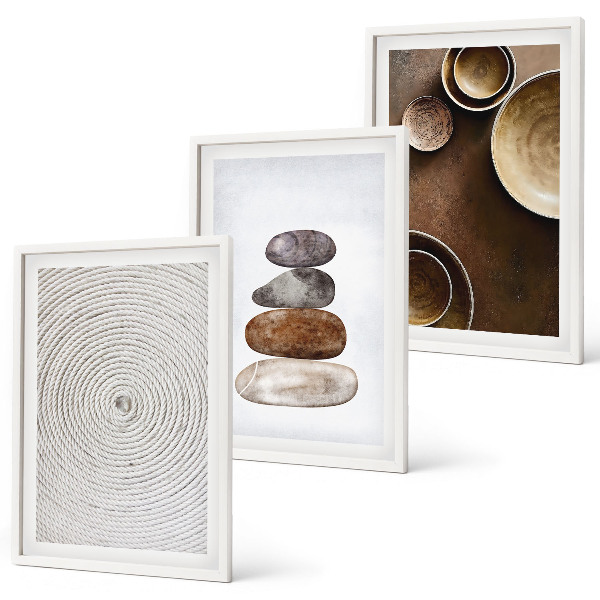 Lot de 3 tableaux pour salon Les textures dans l'art moderne