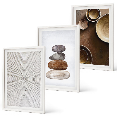 Lot de 3 tableaux pour salon Les textures dans l'art moderne