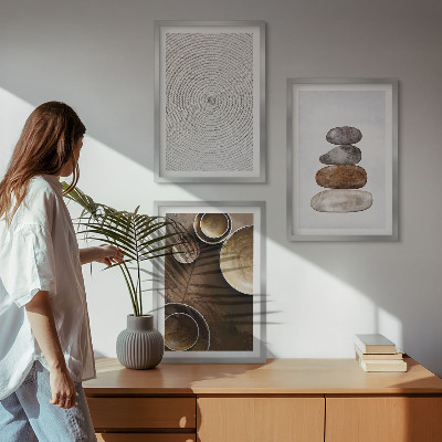 Lot de 3 tableaux pour salon Les textures dans l'art moderne