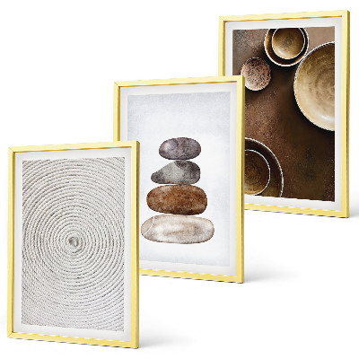 Lot de 3 tableaux pour salon Les textures dans l'art moderne