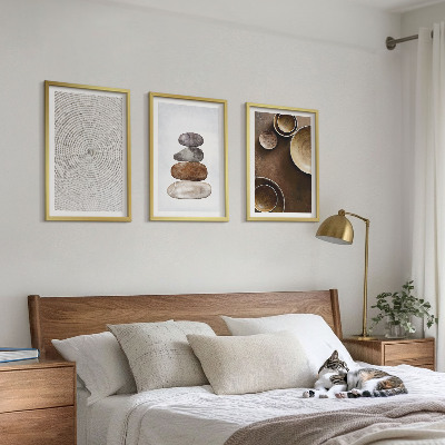 Lot de 3 tableaux pour salon Les textures dans l'art moderne