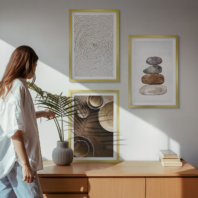Lot de 3 tableaux pour salon Les textures dans l'art moderne