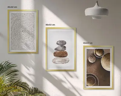 Lot de 3 tableaux pour salon sur le thème des textures dans l'art moderne
