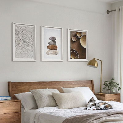 Lot de 3 tableaux pour salon Les textures dans l'art moderne