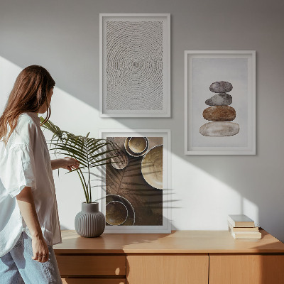 Lot de 3 tableaux pour salon Les textures dans l'art moderne