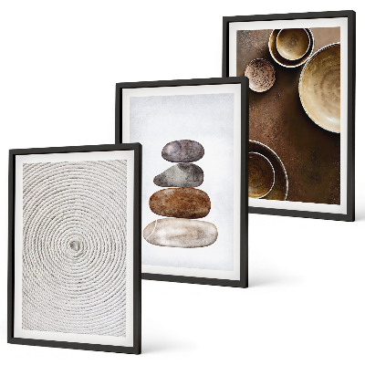 Lot de 3 tableaux pour salon Les textures dans l'art moderne