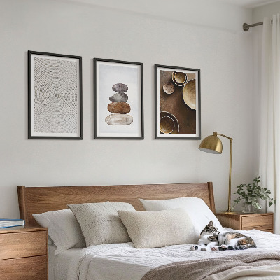 Lot de 3 tableaux pour salon Les textures dans l'art moderne