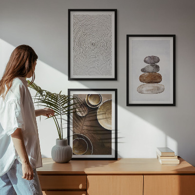 Lot de 3 tableaux pour salon Les textures dans l'art moderne