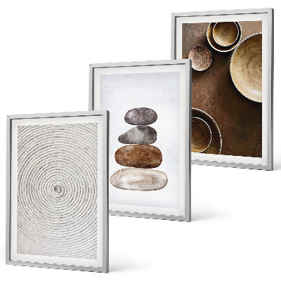 Lot de 3 tableaux pour salon Les textures dans l'art moderne