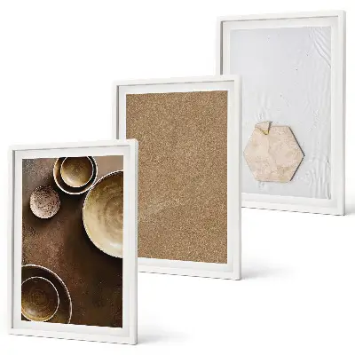 Lot de 3 tableaux pour salon motifs aux textures et couleurs minimalistes