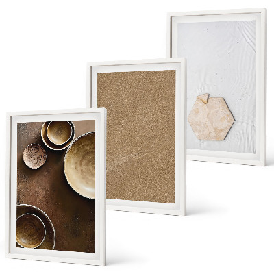 Lot de 3 tableaux pour salon Textures et couleurs minimalistes