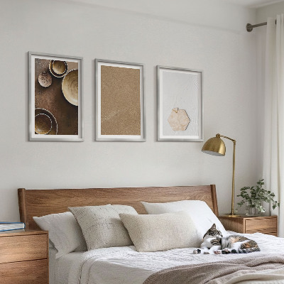 Lot de 3 tableaux pour salon Textures et couleurs minimalistes