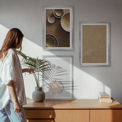 Lot de 3 tableaux pour salon Textures et couleurs minimalistes