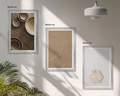 Lot de 3 tableaux pour salon motifs aux textures et couleurs minimalistes