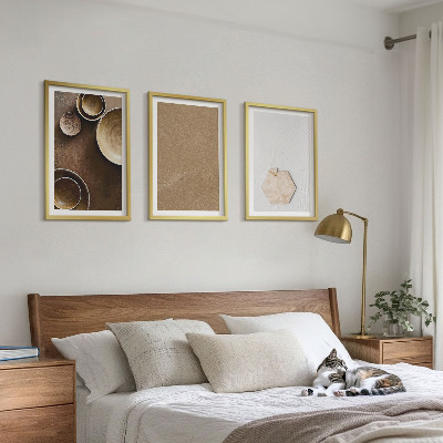 Lot de 3 tableaux pour salon Textures et couleurs minimalistes