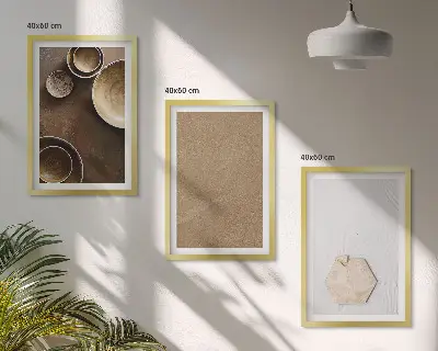 Lot de 3 tableaux pour salon motifs aux textures et couleurs minimalistes