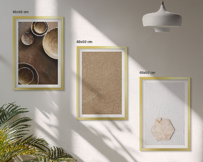 Lot de 3 tableaux pour salon Textures et couleurs minimalistes