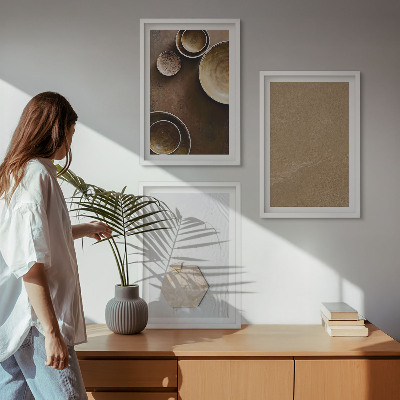 Lot de 3 tableaux pour salon Textures et couleurs minimalistes