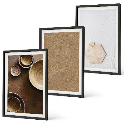 Lot de 3 tableaux pour salon Textures et couleurs minimalistes