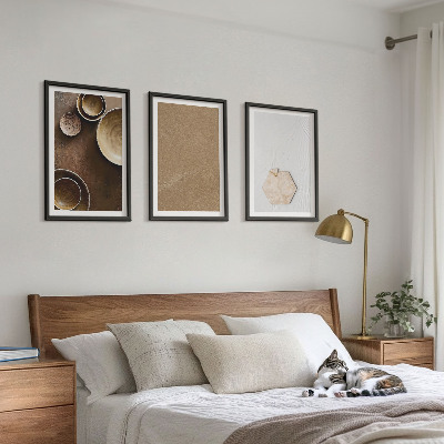 Lot de 3 tableaux pour salon Textures et couleurs minimalistes