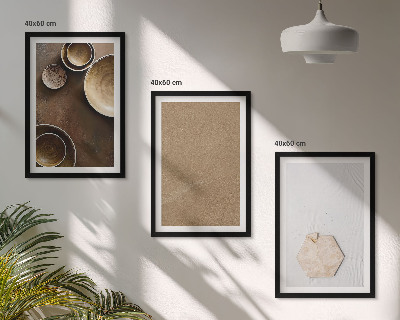Lot de 3 tableaux pour salon Textures et couleurs minimalistes