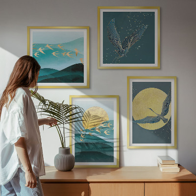Mur de tableaux Paysages élégants avec des oiseaux