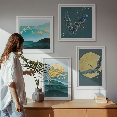 Mur de tableaux Paysages élégants avec des oiseaux