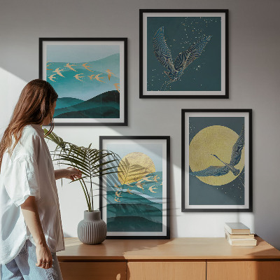 Mur de tableaux Paysages élégants avec des oiseaux