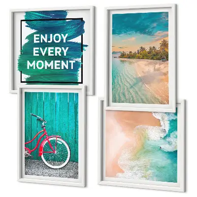 Mur de cadres inspiration vélos et bateaux