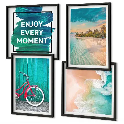 Mur de cadres inspiration vélos et bateaux