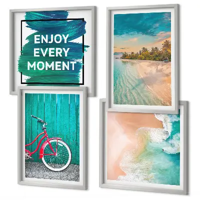 Mur de cadres inspiration vélos et bateaux