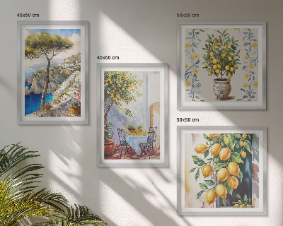 Polyptyque z cadres Citronniers au bord de la mer