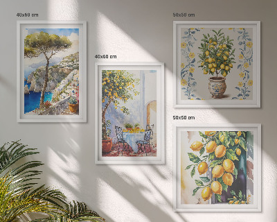 Polyptyque z cadres Citronniers au bord de la mer