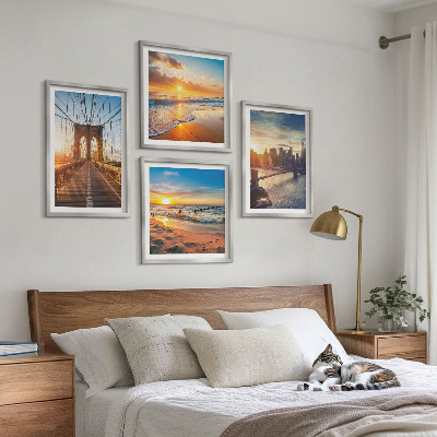 Mur de tableaux Ponts couchers de soleil ville