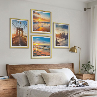 Mur de tableaux Ponts couchers de soleil ville