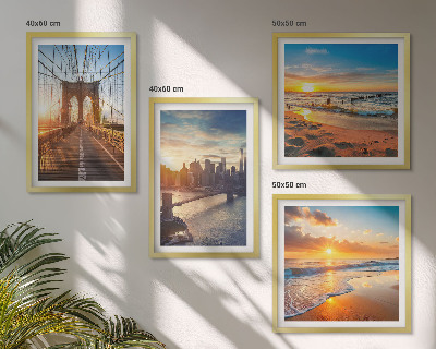 Mur de tableaux Ponts couchers de soleil ville