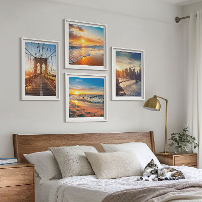Mur de tableaux Ponts couchers de soleil ville