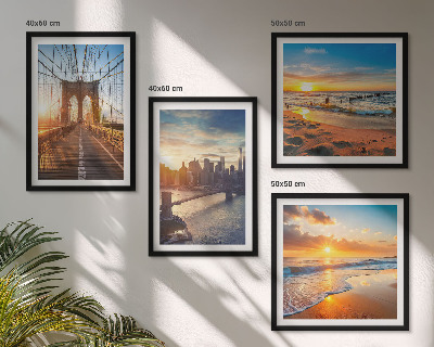 Mur de tableaux Ponts couchers de soleil ville