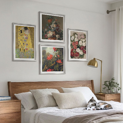 Ensemble de 4 tableaux Fleurs de l'arbre, tableau de klimt