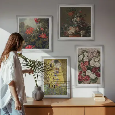Fleurs de l'arbre de Klimt ensemble de 4 tableaux