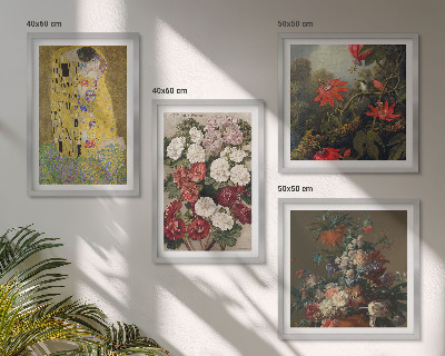 Ensemble de 4 tableaux Fleurs de l'arbre, tableau de klimt