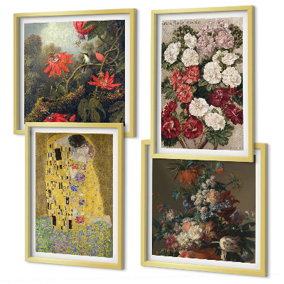 Ensemble de 4 tableaux Fleurs de l'arbre, tableau de klimt