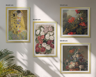 Ensemble de 4 tableaux Fleurs de l'arbre, tableau de klimt