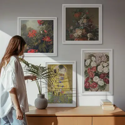 Fleurs de l'arbre de Klimt ensemble de 4 tableaux
